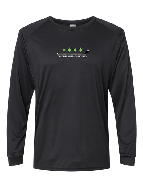Paragon-Star/ Stick logo Black, Neon or Grey Performance Long Sleeve T Shirt- Youth and adult 10271