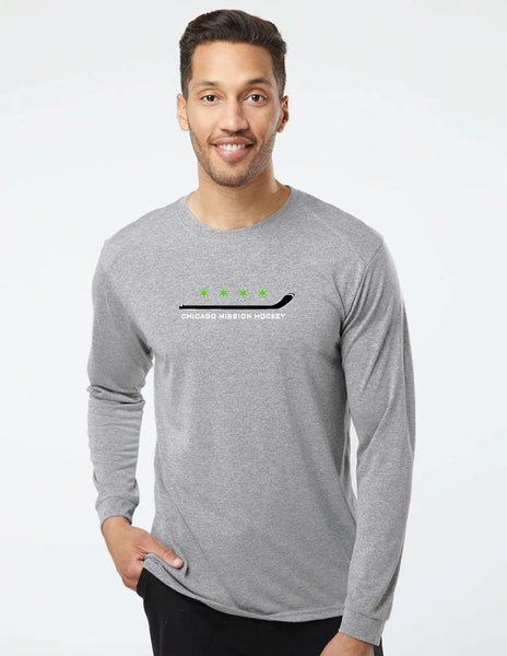 Paragon-Star/ Stick logo Black, Neon or Grey Performance Long Sleeve T Shirt- Youth and adult 10271