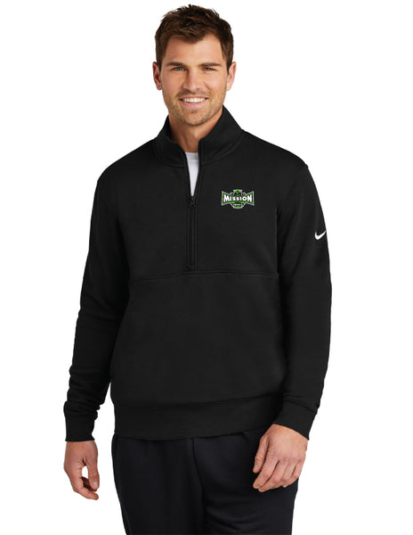 Nike Fleece Swoosh Sleeve 1/2 Zip, Black, Grey or White-NKDX6718