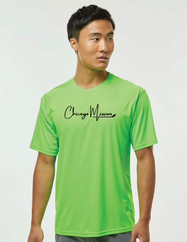 Paragon- Neon or White Script Logo Performance T Shirt- 10171