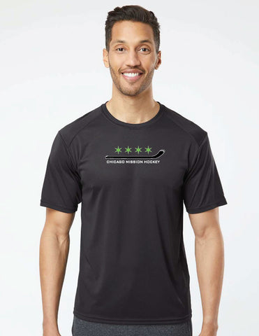 Paragon- Neon or Black Stars/ Stcik Logo Performance T Shirt- Youth and Adult 10171