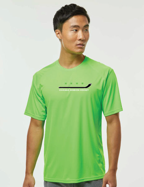 Paragon- Neon or Black Stars/ Stcik Logo Performance T Shirt- Youth and Adult 10171