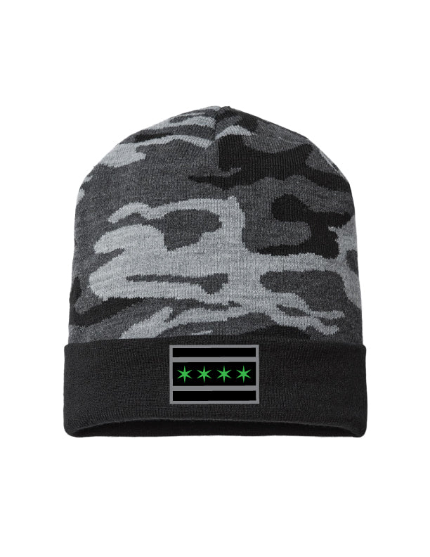 Camo Knit hat- Flag logo