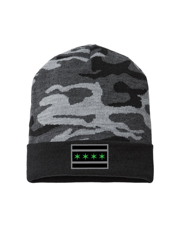 Camo Knit hat- Flag logo