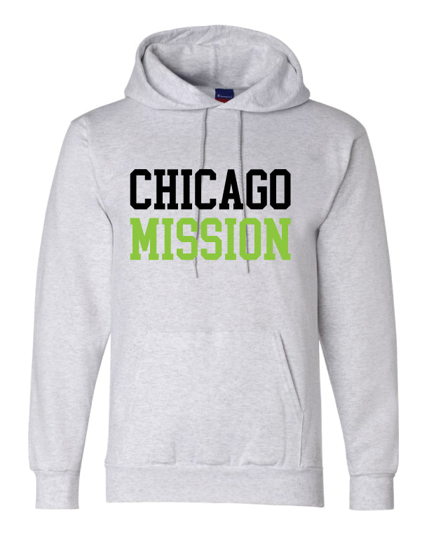 Youth and Adult Champion hooded- Mission Word- Black, White or Light Steel