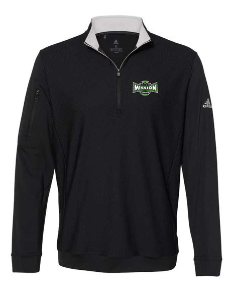 Adidas - Performance Textured Quarter-Zip Pullover - A295