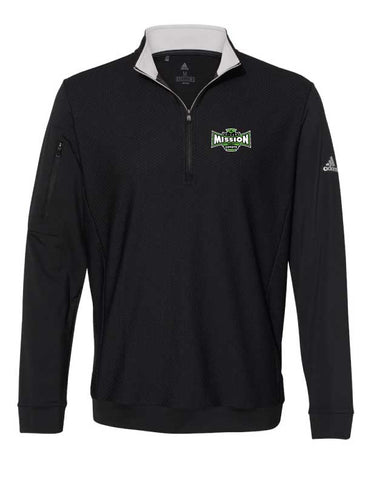 Adidas - Performance Textured Quarter-Zip Pullover - A295