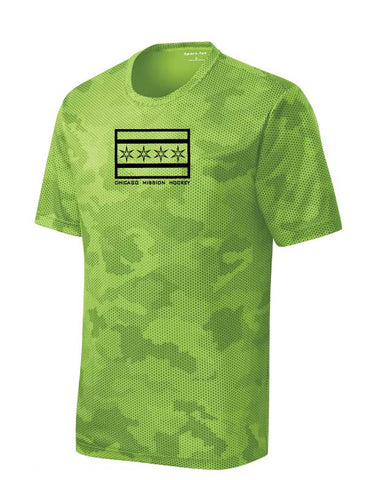 NEON GREEN Camohex Performance Tee- Youth and Adult -ST370