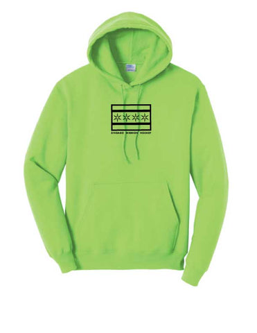NEON GREEN Core Fleece Pullover Hooded Sweatshirt- youth and adult sizes PC78H