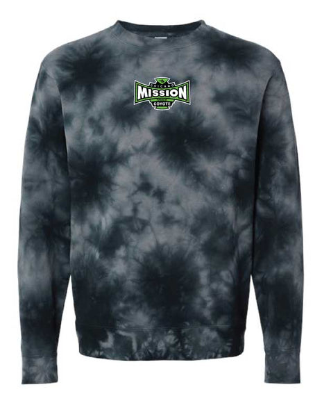 BLACK OR PINK Unisex Midweight Tie-Dyed Crewneck Sweatshirt - PRM3500TD
