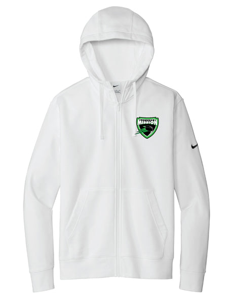 Nike Club Fleece Full Zip Hoodie NKDR1513- Black, White or Grey-  Retro Logo